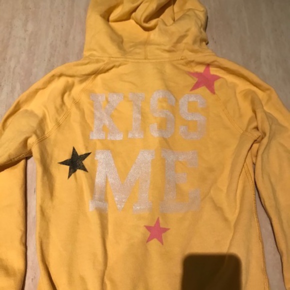Victoria's Secret PINK Yellow Zip Hoodie STARS XS - Picture 4 of 4